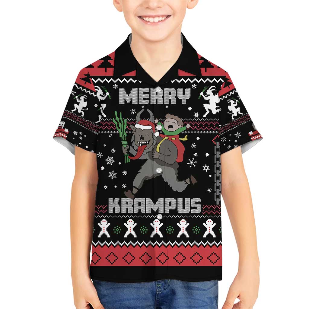Merry Krampus Family Matching Off Shoulder Maxi Dress and Hawaiian Shirt Christmas Gifts - Wonder Print Shop