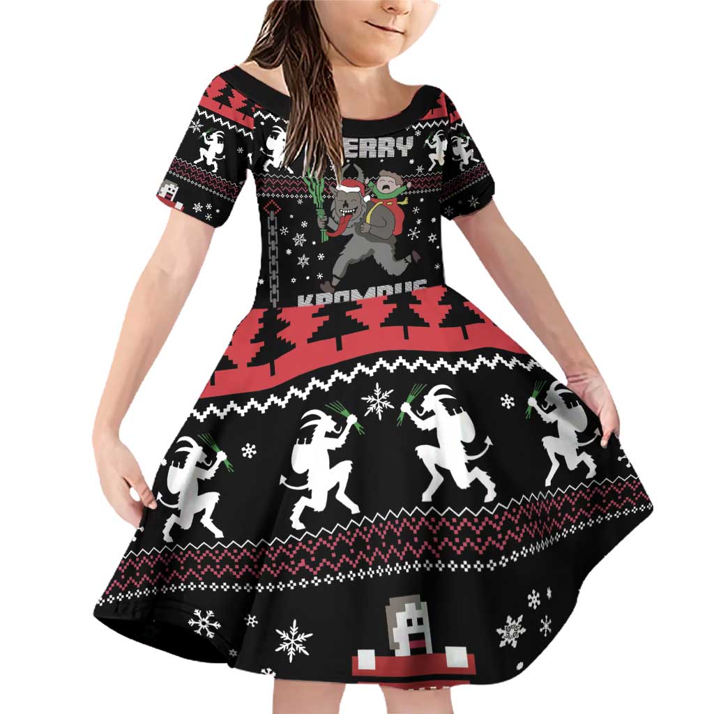 Merry Krampus Family Matching Off Shoulder Short Dress and Hawaiian Shirt Christmas Gifts - Wonder Print Shop