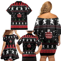 Merry Krampus Family Matching Off Shoulder Short Dress and Hawaiian Shirt Christmas Gifts - Wonder Print Shop