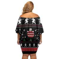 Merry Krampus Family Matching Off Shoulder Short Dress and Hawaiian Shirt Christmas Gifts - Wonder Print Shop