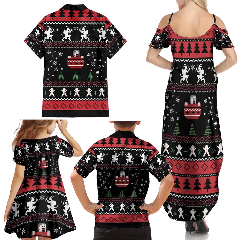 Merry Krampus Family Matching Summer Maxi Dress and Hawaiian Shirt Christmas Gifts - Wonder Print Shop