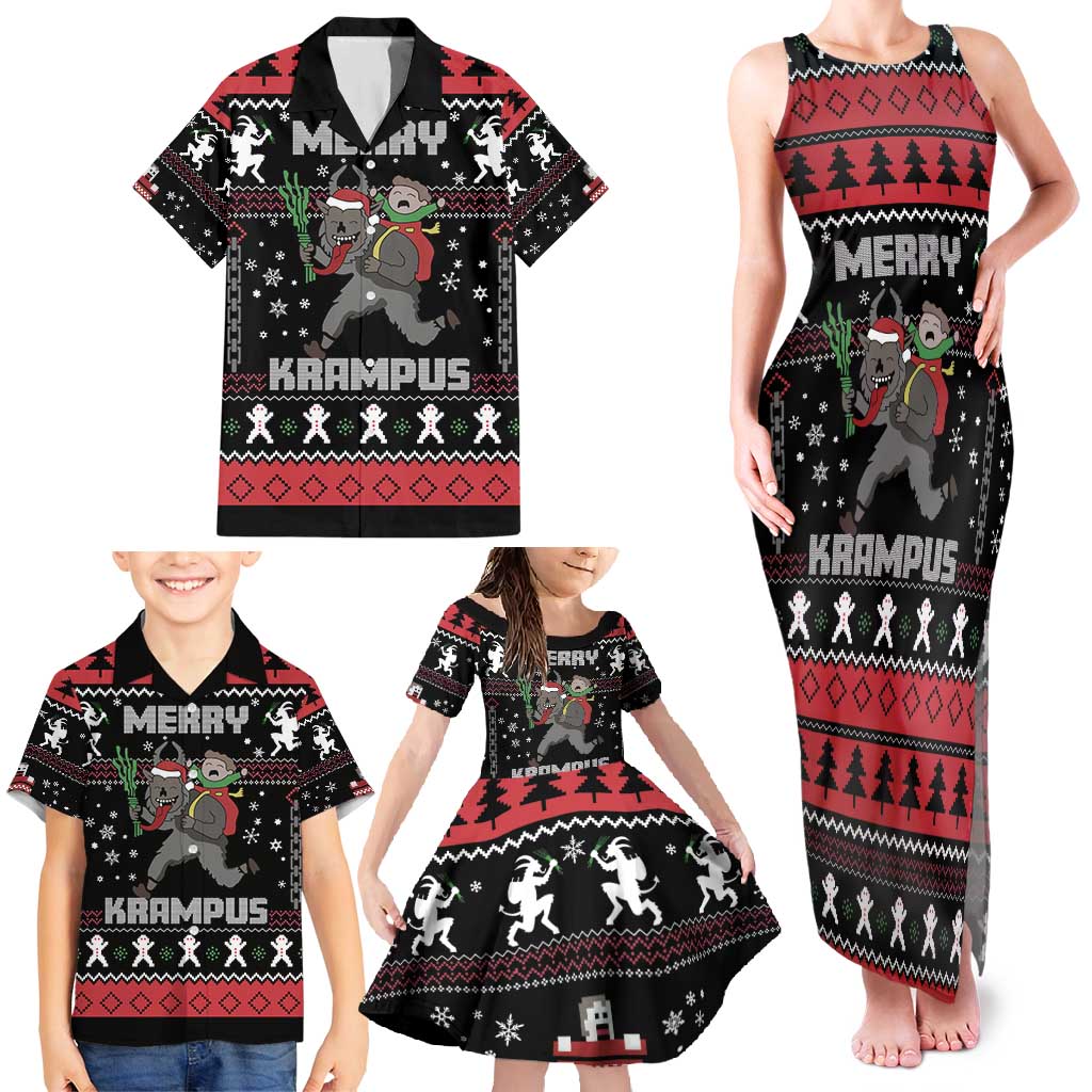 Merry Krampus Family Matching Tank Maxi Dress and Hawaiian Shirt Christmas Gifts - Wonder Print Shop