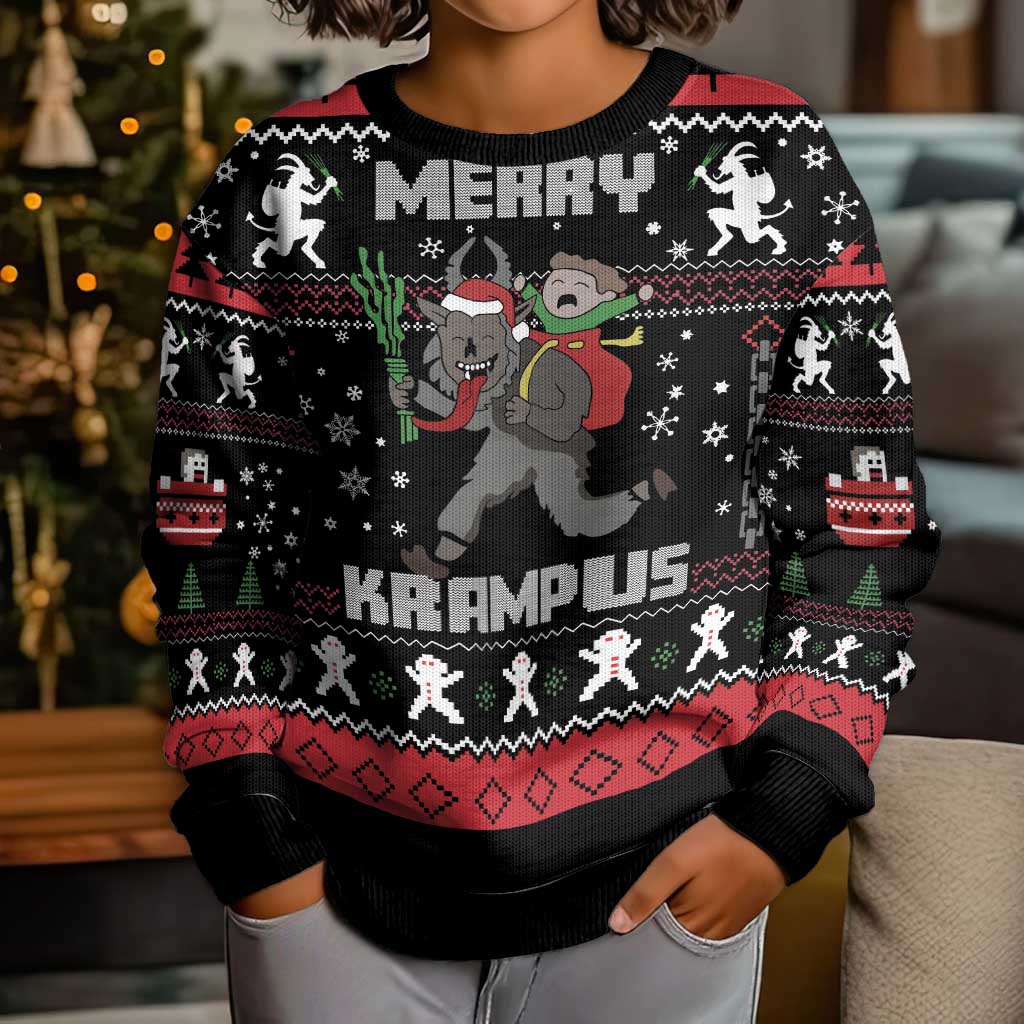Merry Krampus Kid Ugly Christmas Sweater Christmas Gifts - Wonder Print Shop