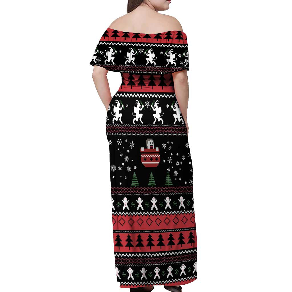 Merry Krampus Off Shoulder Maxi Dress Christmas Gifts - Wonder Print Shop
