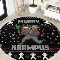 Merry Krampus Round Carpet Christmas Gifts