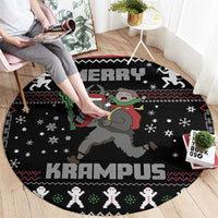 Merry Krampus Round Carpet Christmas Gifts