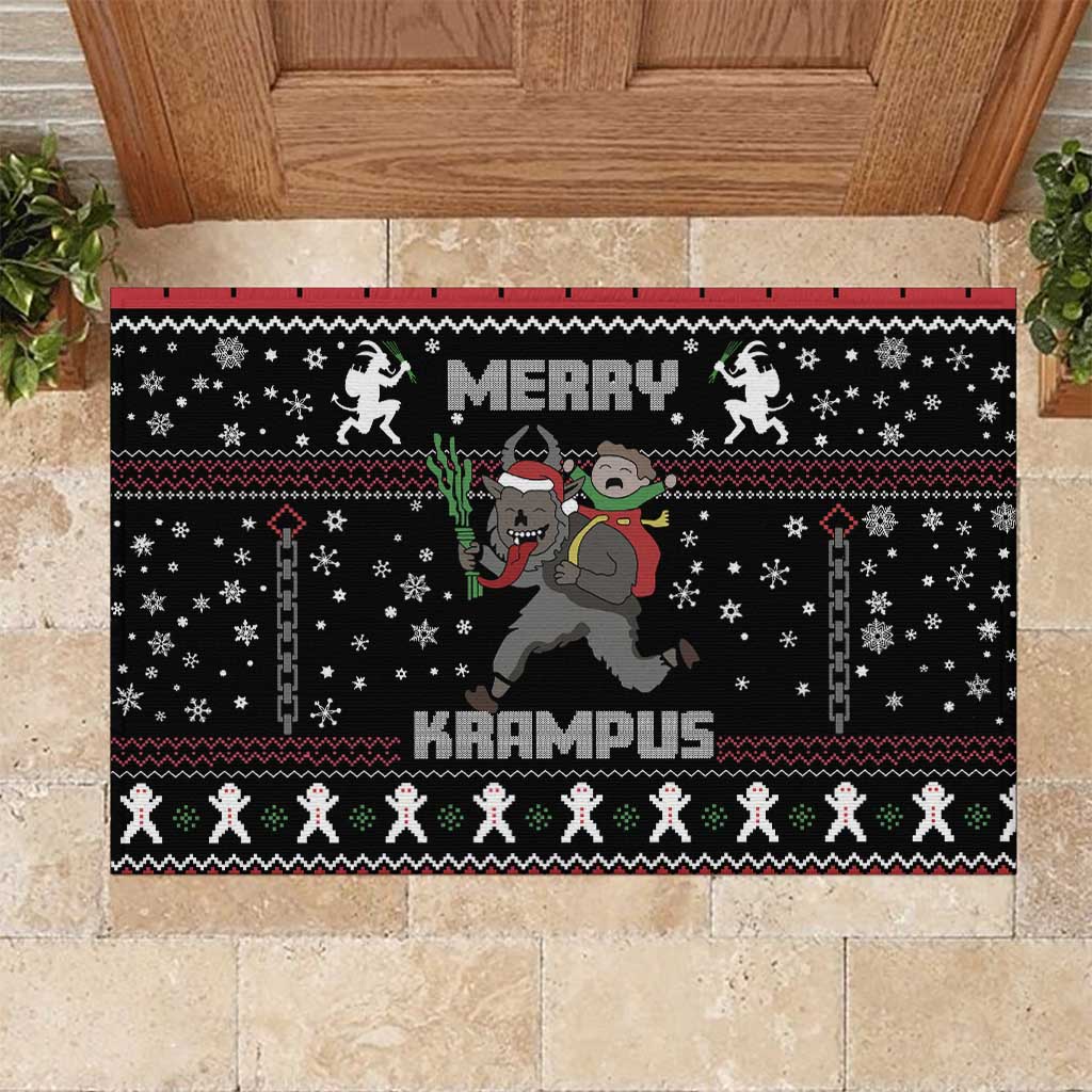 Merry Krampus Rubber Doormat Christmas Gifts - Wonder Print Shop