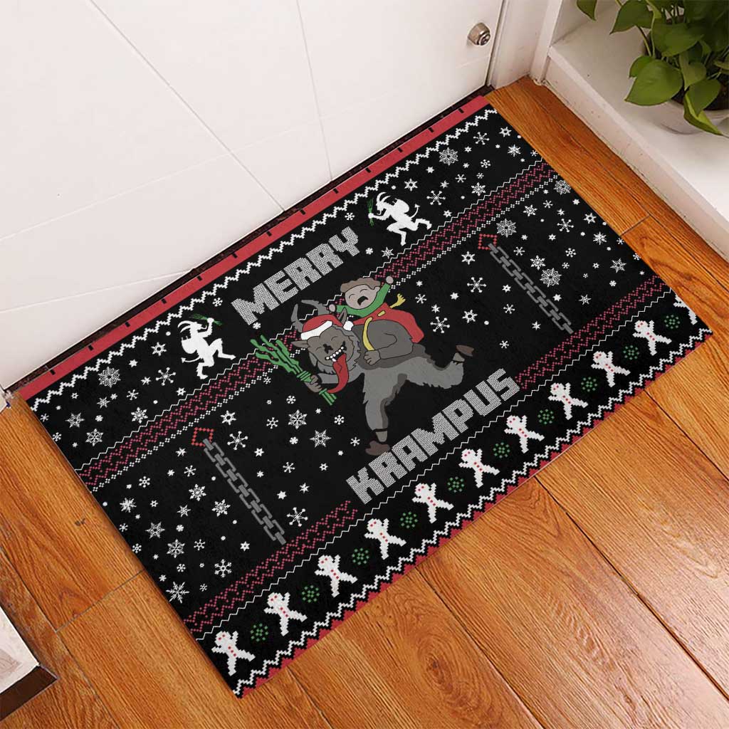 Merry Krampus Rubber Doormat Christmas Gifts - Wonder Print Shop