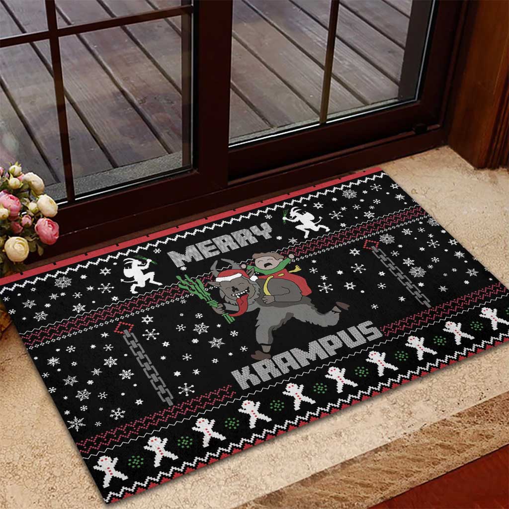 Merry Krampus Rubber Doormat Christmas Gifts - Wonder Print Shop