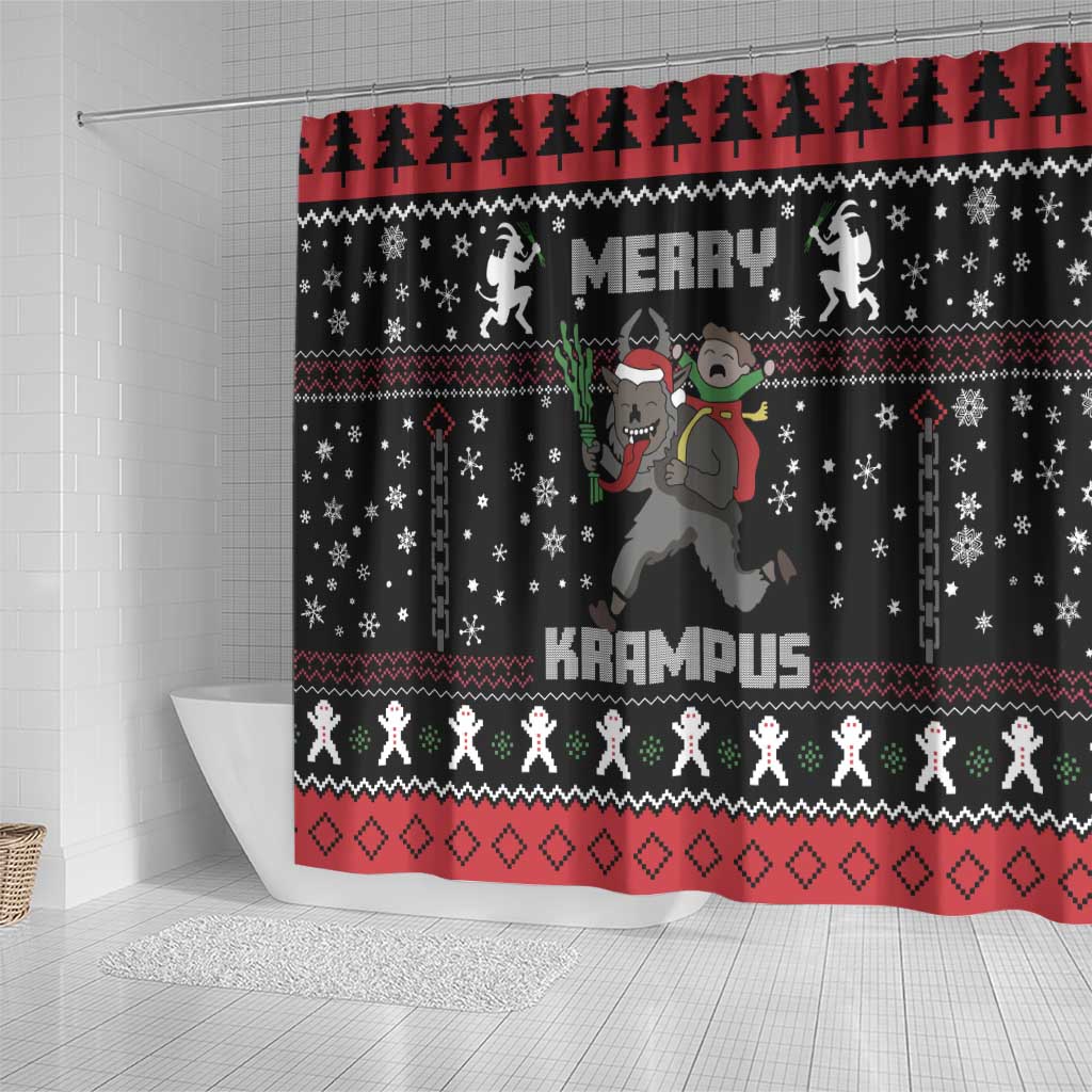 Merry Krampus Shower Curtain Christmas Gifts