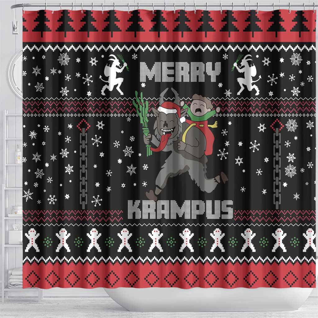 Merry Krampus Shower Curtain Christmas Gifts