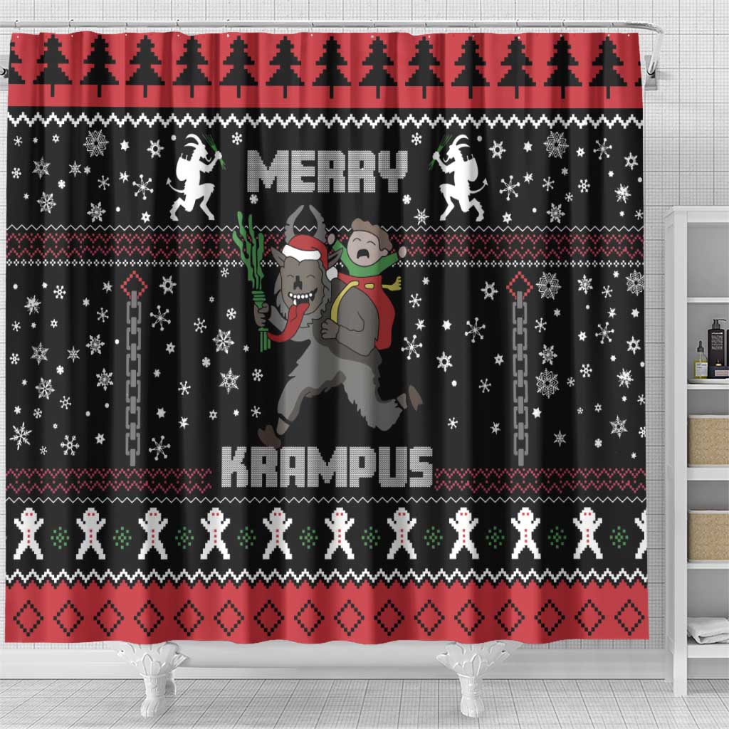 Merry Krampus Shower Curtain Christmas Gifts