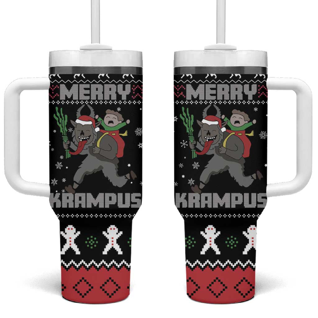 Merry Krampus Tumbler With Handle Christmas Gifts - Wonder Print Shop