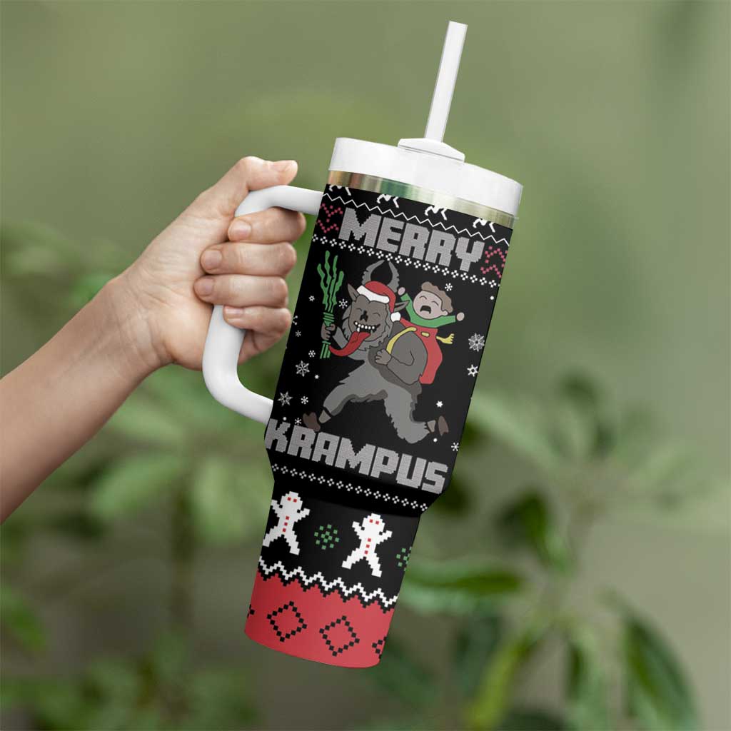 Merry Krampus Tumbler With Handle Christmas Gifts - Wonder Print Shop