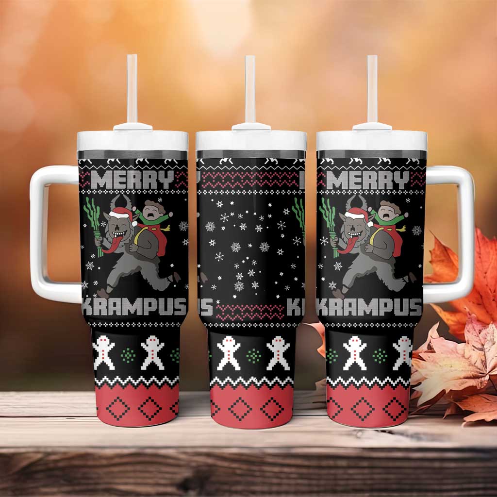 Merry Krampus Tumbler With Handle Christmas Gifts - Wonder Print Shop