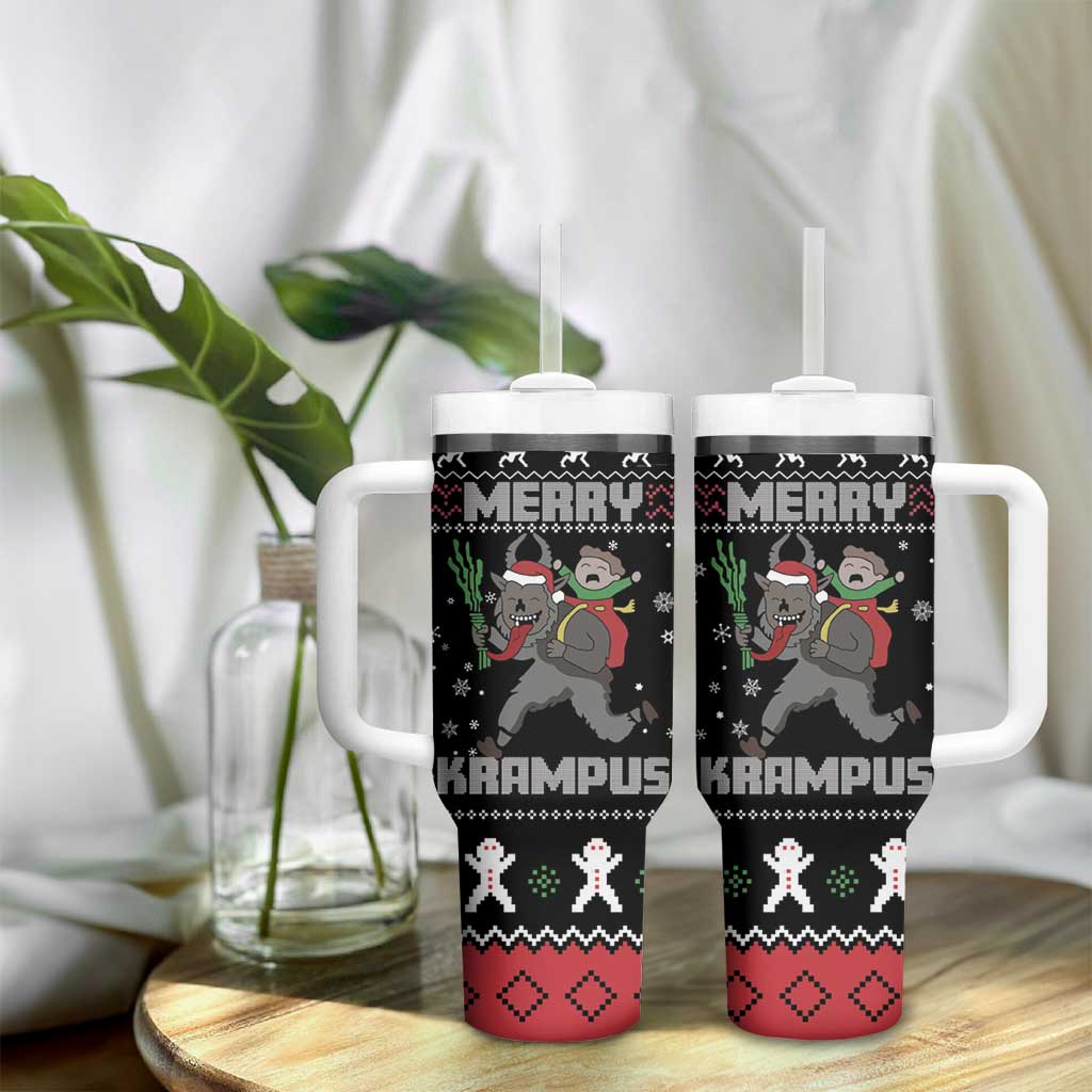 Merry Krampus Tumbler With Handle Christmas Gifts - Wonder Print Shop
