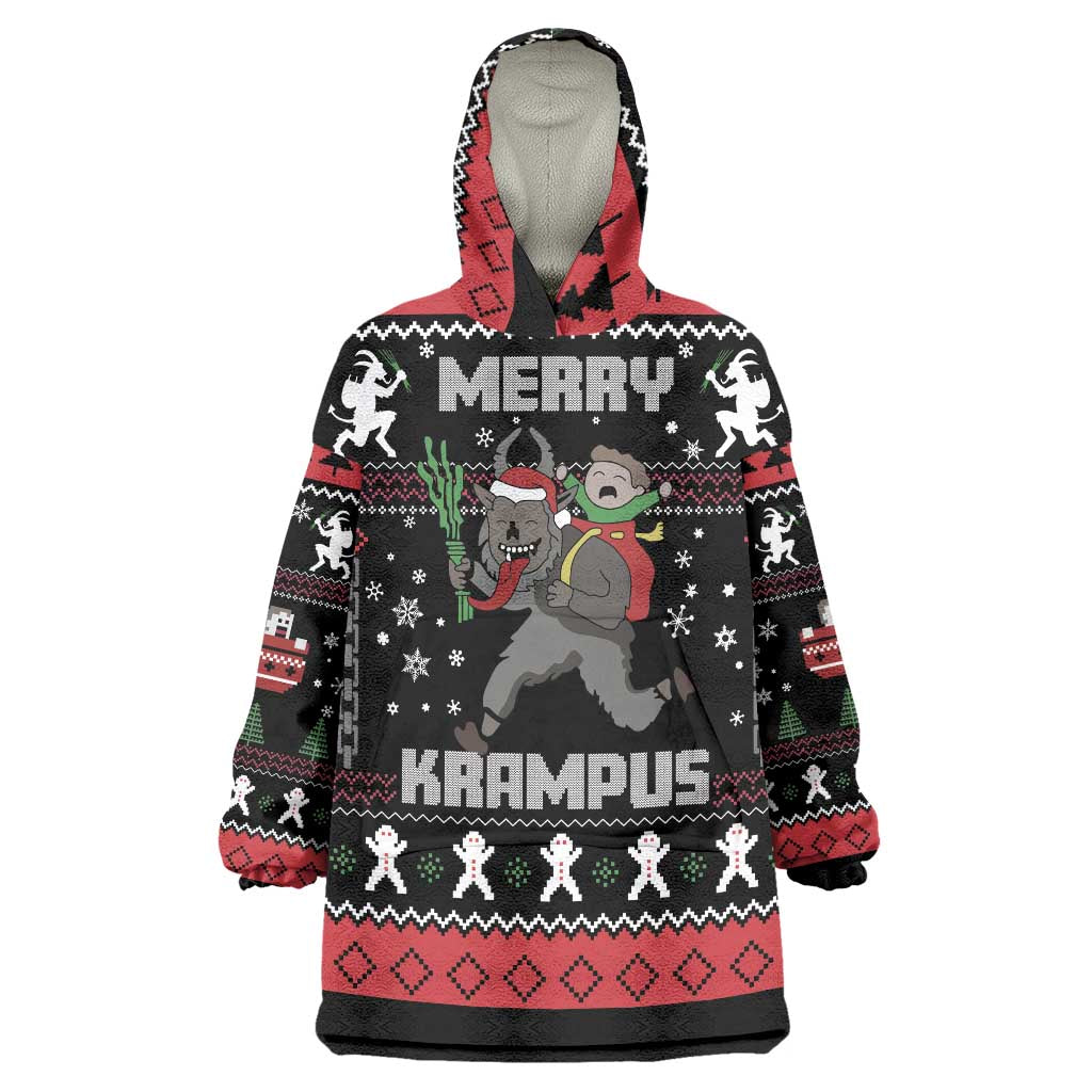 Merry Krampus Wearable Blanket Hoodie Christmas Gifts - Wonder Print Shop