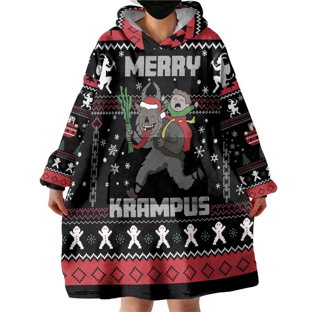 Merry Krampus Wearable Blanket Hoodie Christmas Gifts - Wonder Print Shop