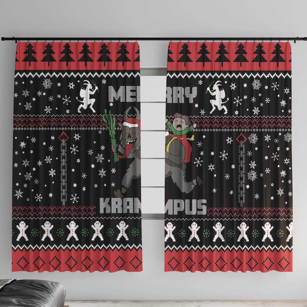 Merry Krampus Window Curtain Christmas Gifts - Wonder Print Shop