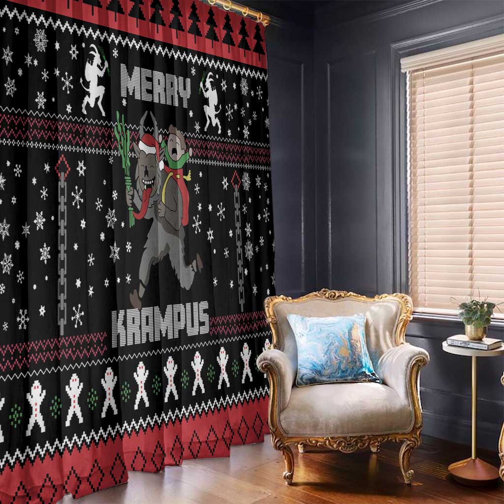 Merry Krampus Window Curtain Christmas Gifts - Wonder Print Shop