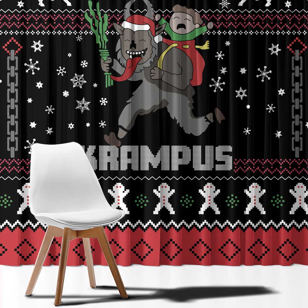 Merry Krampus Window Curtain Christmas Gifts - Wonder Print Shop