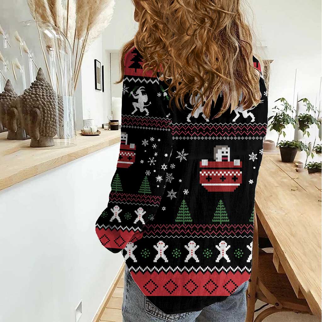 Merry Krampus Women Casual Shirt Christmas Gifts - Wonder Print Shop