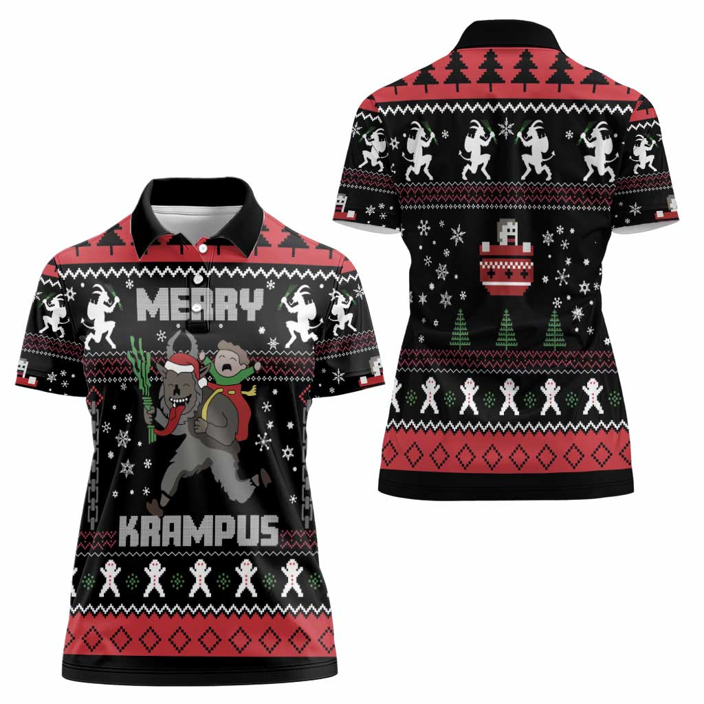 Merry Krampus Women Polo Shirt Christmas Gifts - Wonder Print Shop