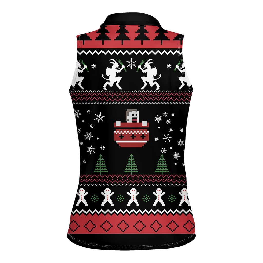 Merry Krampus Women Sleeveless Polo Shirt Christmas Gifts - Wonder Print Shop