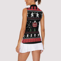 Merry Krampus Women Sleeveless Polo Shirt Christmas Gifts - Wonder Print Shop