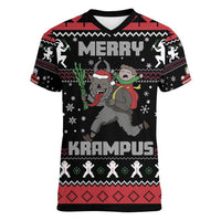 Merry Krampus Women V-Neck T-Shirt Christmas Gifts - Wonder Print Shop