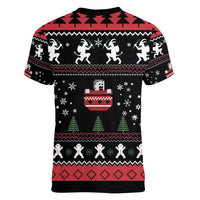 Merry Krampus Women V-Neck T-Shirt Christmas Gifts - Wonder Print Shop