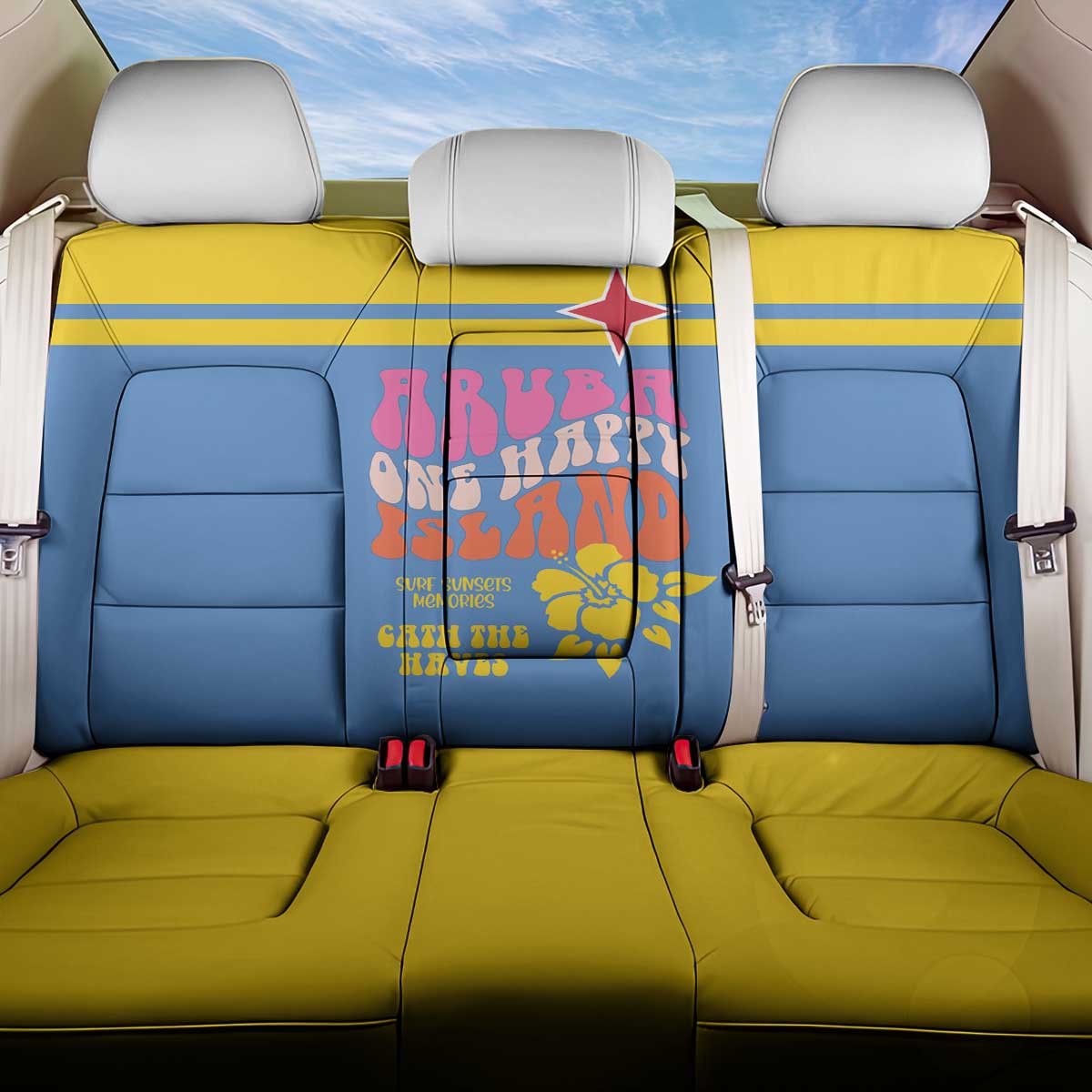 Aruba Back Car Seat Cover One Happy Island 2025 - Wonder Print Shop