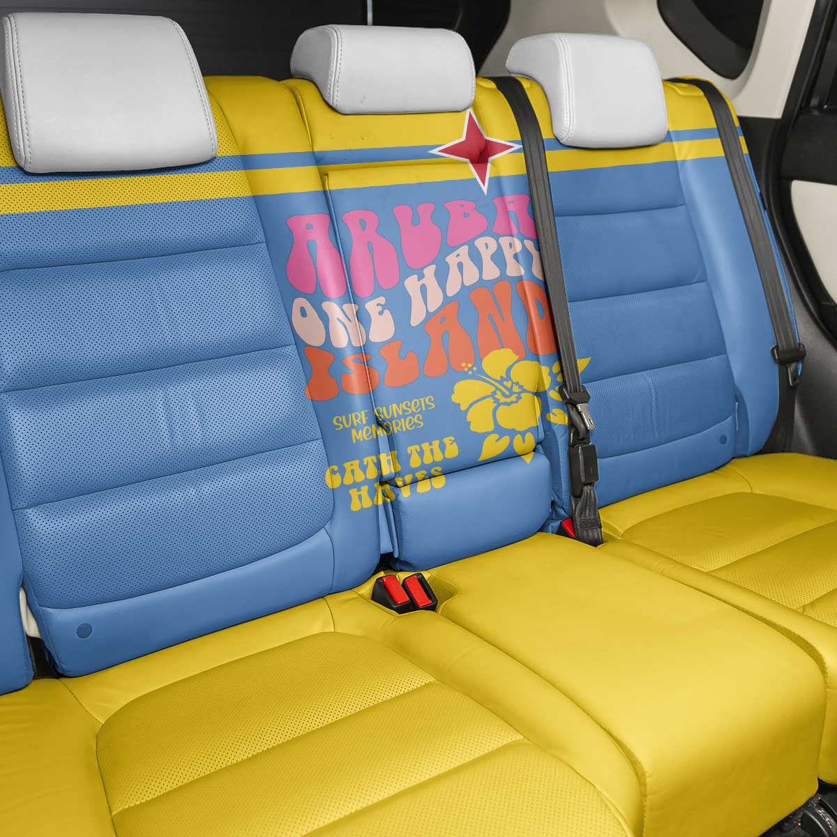 Aruba Back Car Seat Cover One Happy Island 2025 - Wonder Print Shop