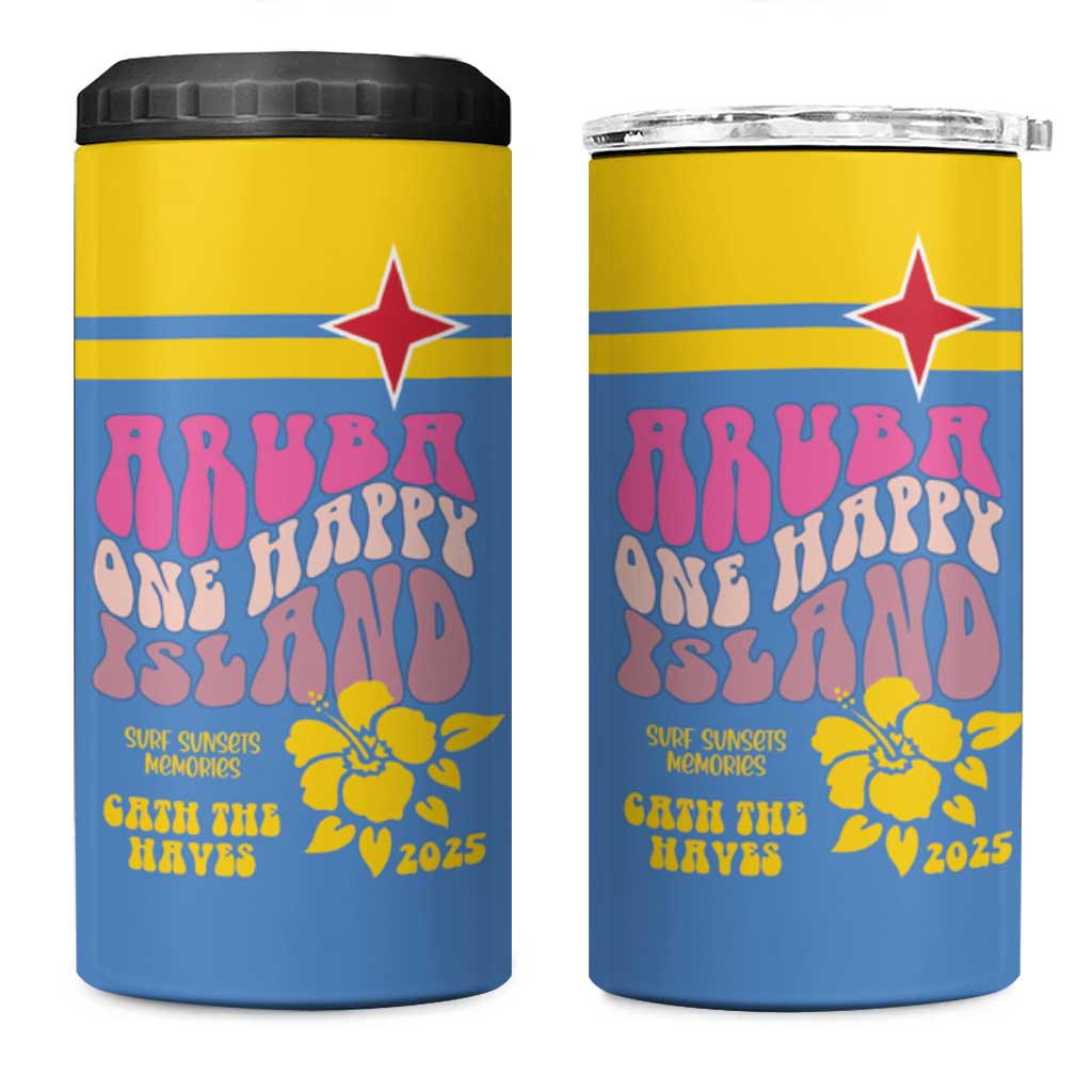 Aruba 4 in 1 Can Cooler Tumbler One Happy Island 2025 - Wonder Print Shop