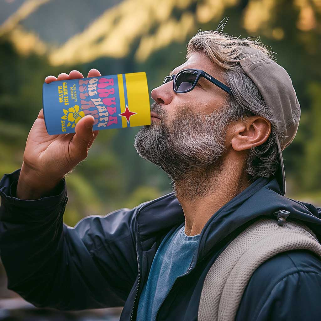 Aruba 4 in 1 Can Cooler Tumbler One Happy Island 2025 - Wonder Print Shop