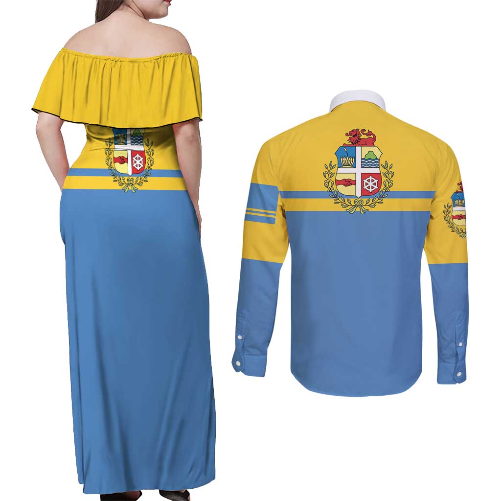 Aruba Couples Matching Off Shoulder Maxi Dress and Long Sleeve Button Shirt One Happy Island 2025 - Wonder Print Shop