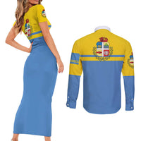 Aruba Couples Matching Short Sleeve Bodycon Dress and Long Sleeve Button Shirt One Happy Island 2025 - Wonder Print Shop