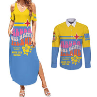 Aruba Couples Matching Summer Maxi Dress and Long Sleeve Button Shirt One Happy Island 2025 - Wonder Print Shop