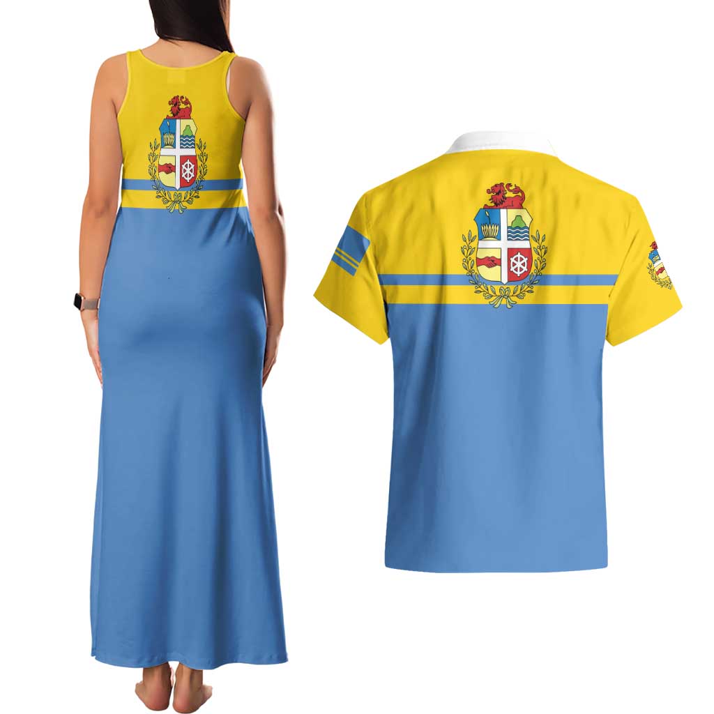 Aruba Couples Matching Tank Maxi Dress and Hawaiian Shirt One Happy Island 2025 - Wonder Print Shop
