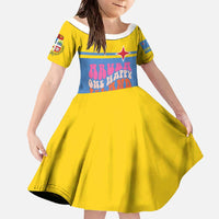 Aruba Family Matching Off The Shoulder Long Sleeve Dress and Hawaiian Shirt One Happy Island 2025 - Wonder Print Shop