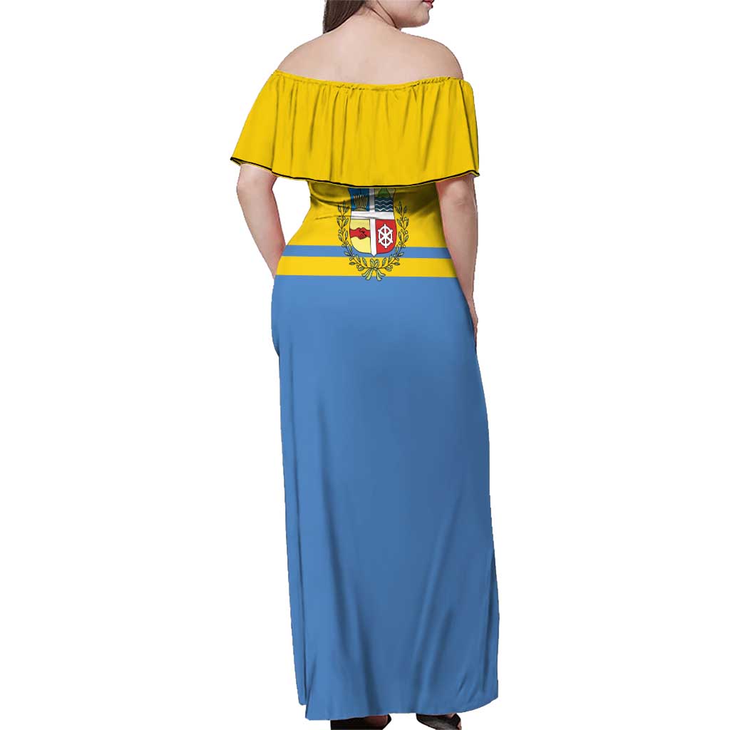 Aruba Family Matching Off Shoulder Maxi Dress and Hawaiian Shirt One Happy Island 2025 - Wonder Print Shop