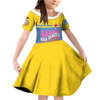 Aruba Family Matching Off Shoulder Short Dress and Hawaiian Shirt One Happy Island 2025 - Wonder Print Shop