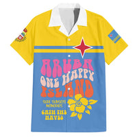 Aruba Family Matching Off Shoulder Short Dress and Hawaiian Shirt One Happy Island 2025 - Wonder Print Shop
