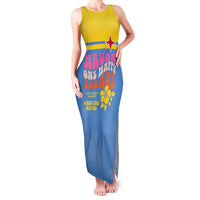 Aruba Family Matching Tank Maxi Dress and Hawaiian Shirt One Happy Island 2025 - Wonder Print Shop