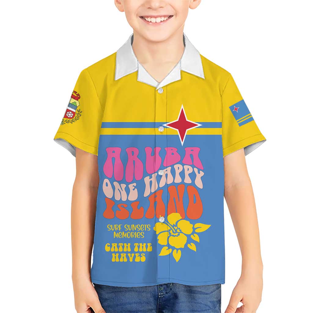 Aruba Kid Hawaiian Shirt One Happy Island 2025 - Wonder Print Shop