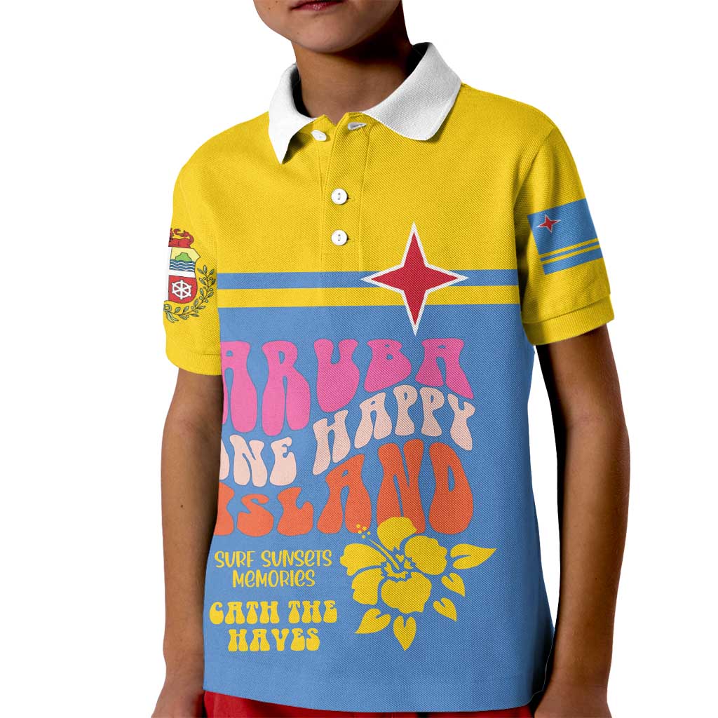Aruba Kid Polo Shirt One Happy Island 2025 - Wonder Print Shop