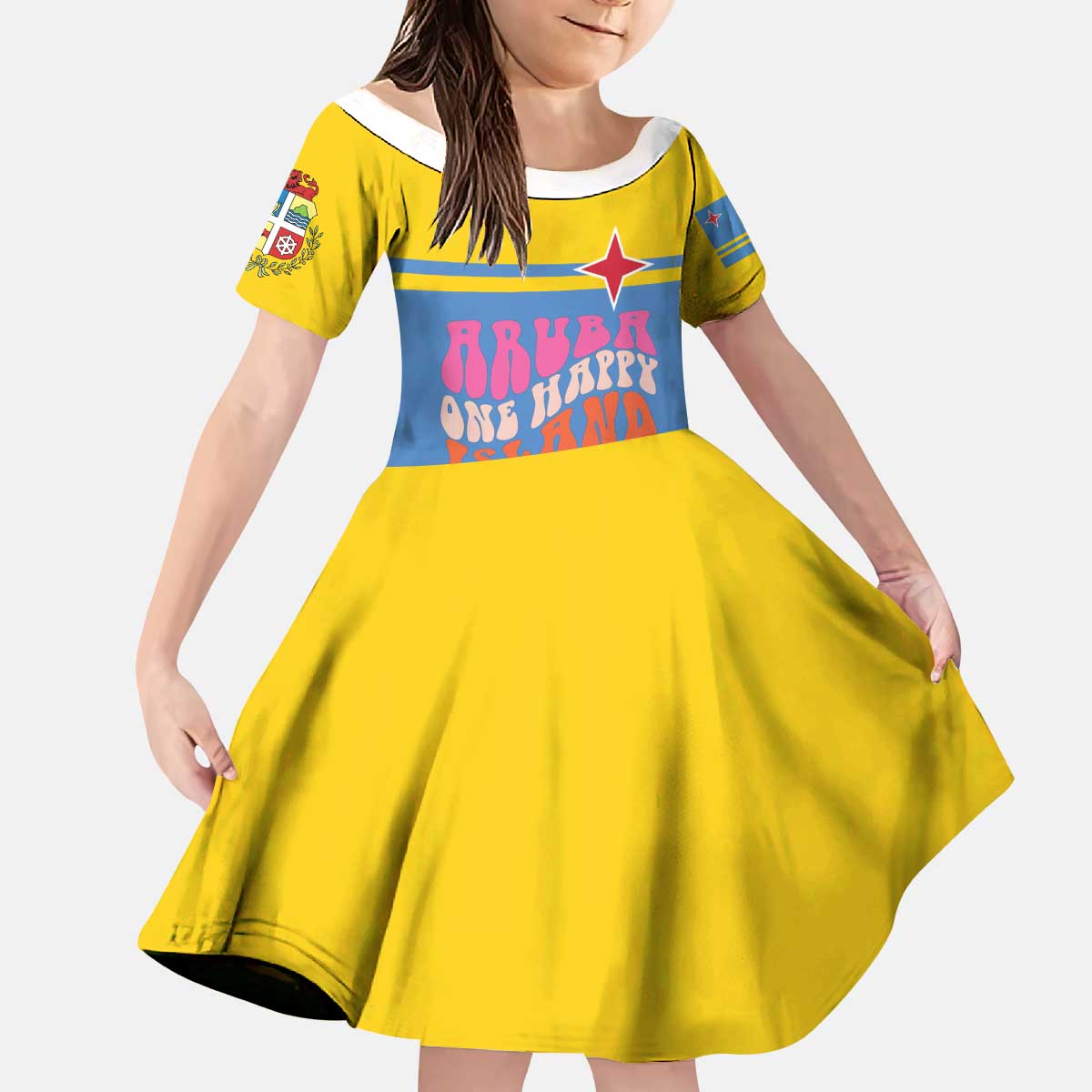 Aruba Kid Short Sleeve Dress One Happy Island 2025 - Wonder Print Shop