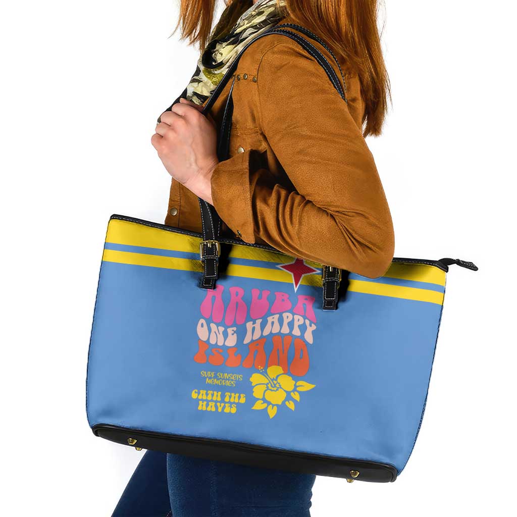 Aruba Leather Tote Bag One Happy Island 2025 - Wonder Print Shop