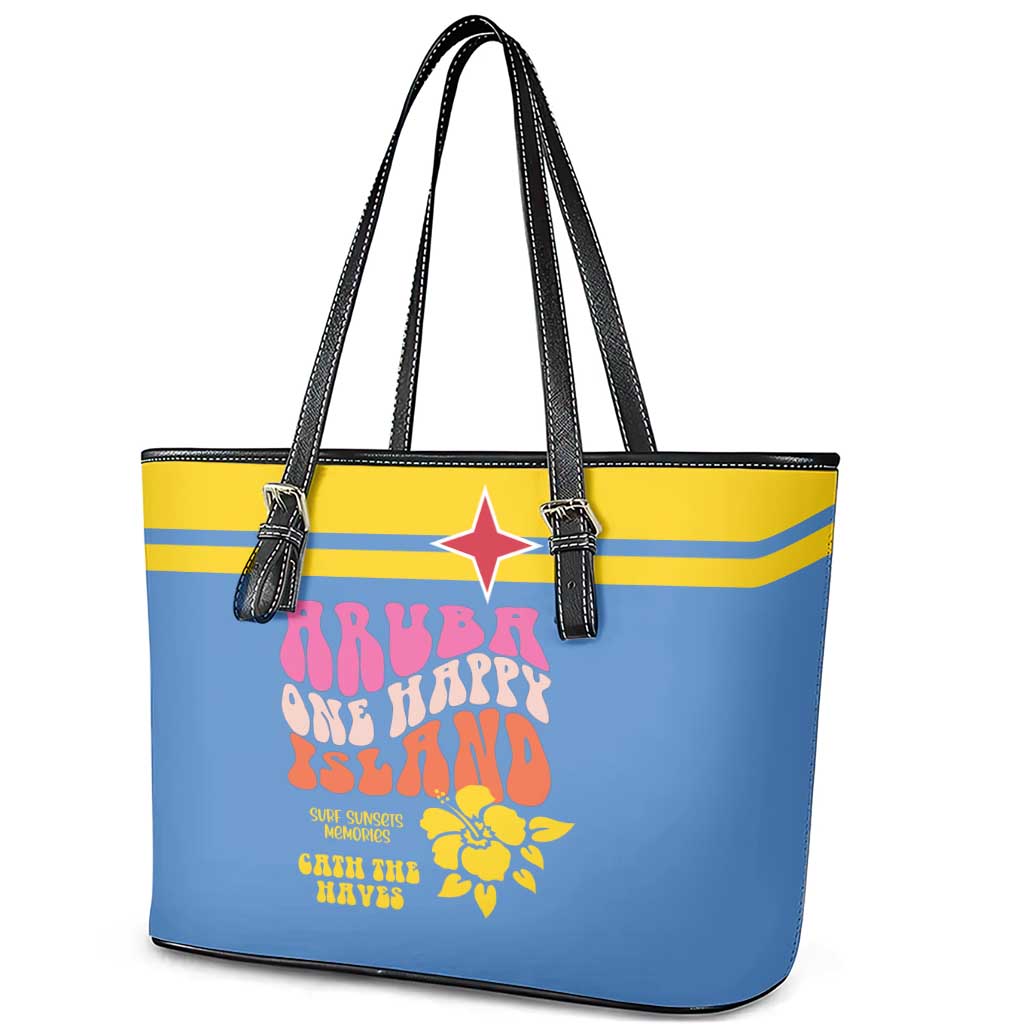 Aruba Leather Tote Bag One Happy Island 2025 - Wonder Print Shop