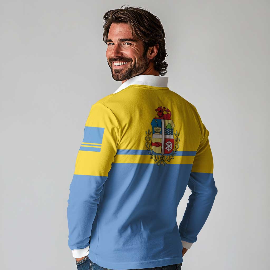 Aruba Long Sleeve Polo Shirt One Happy Island 2025 - Wonder Print Shop